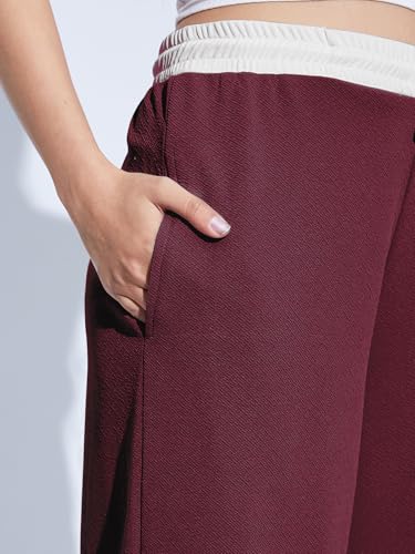 Image of Selvia Women's High Rise Solid Lycra Full Elastic Regular Fit Straight Trouser