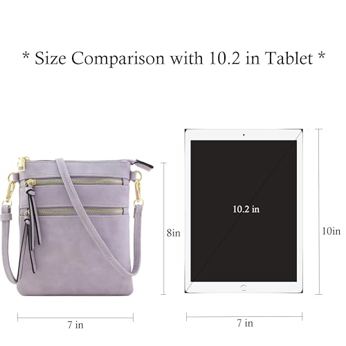 Image of Isabelle Small Lightweight Shoulder Bag for Women, Mini Multi Zipper Pocket Crossbody Handbag with Adjustable strap