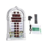 VIFERR Muslim Wecker, Automatische Muslim Uhr Islamische Wanduhr AZAN Uhr Digitale Muslimische Gebet Alarm mit EU-Stecker 110-240V