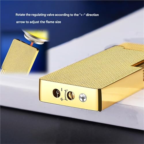 Encendedor Butano Retro Narrow Flip Dorado miniatura 5