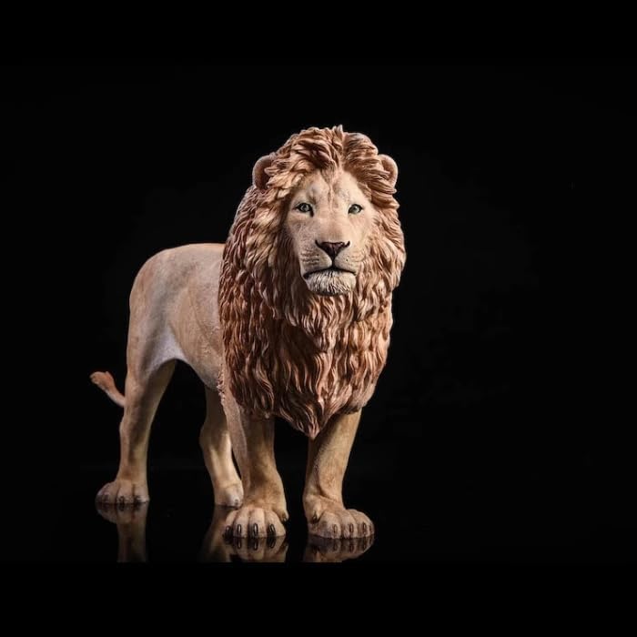 JXK Lion Statue Wildlife for Home Decor, Durable Polyresin with Intricate Details, Animal Sculpture Gifts for Men Dad Birthday