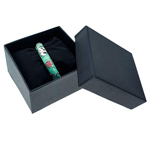 Ujoy Childrens Bracelet Beautiful Cloisonne Panda Enameled Gold Hinge Open Bangles Bracelets Jewelry For Girls Gifts 55D01 Green #TOP5