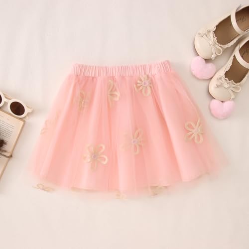 KEKEMI Toddler Girl Birthday Outfits 2nd 3rd 4th 5th 6th 7th Birthday Embroidery Shirt B-Day Tutu Skirt Set Cake Smash Outfit3