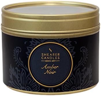 Shearer Candles Amber Noir Small Scented Gold Tin Candle - Black