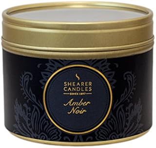 Shearer Candles Amber Noir Small Scented Gold Tin Candle - Black