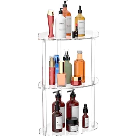 Sezanrpt 3 Tier Acrylic Corner Shelf Cover