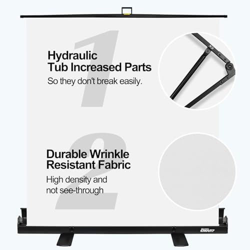 Image of EMART 58x74in Collapsible White Screen Backdrop Portable Chroma Key Panel
