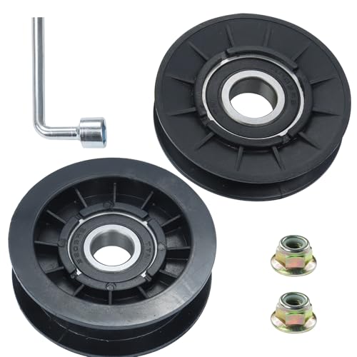 POSFLAG GX20286 V Idler Pulley with GX20287 Idler Pulley Replaces John Deere Pulley GX20286 Pulley, John Deere GX20287 Idler Pulley, 690409MA Pulley, 1760097 for John Deere D140, D155, L130 Tractors