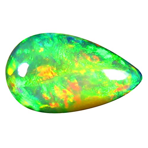 Opale éthiopienne naturelle poire de 2.37 ct aux reflets de feu hypnotiques
