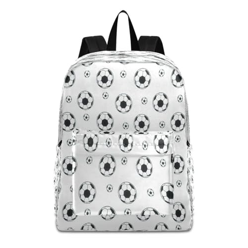 Mochila escolar ligera que alivia la carga con diseño de balones de fútbol