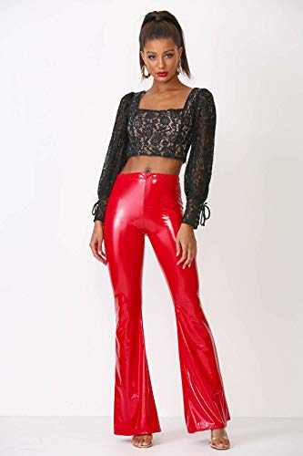 Women's J2 Love Faux Leather Bell Botom Flare Pants3