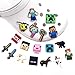 30Pcs Pixel Shoe Decoration Charms for Croc Clog Sandals, Shoe Accessories Charms for Adults