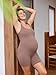 MOMANDA Women' s Maternity Bodysuit Sleeveless Shorts Jumpsuit Square Neck Tank Top for Pregnancy Brown Purple Medium