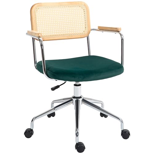 HOMCOM Bürostuhl, Schreibtischstuhl mit Rattanoptik, Wippfunktion,...