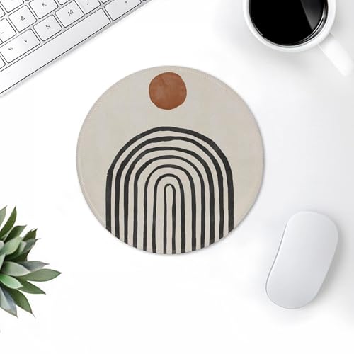 Boho Mouse Pad, Boho Sun Sunset Abstract Minimalist Neutral Line Mouse Pads Mousepads for Desk Computer Laptop Gaming Work Women Men Accessories, 7.9x7.9 Inch