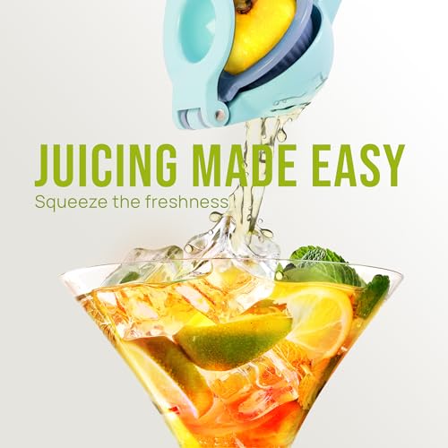 Image of Zulay Kitchen Metal 2-in-1 Lemon Squeezer - Sturdy Max Extraction Hand Juicer Lemon Squeezer Gets Every Last Drop - Easy to Clean Manual Citrus Juicer - Easy-Use Lemon Juicer Squeezer - Blue /Purple