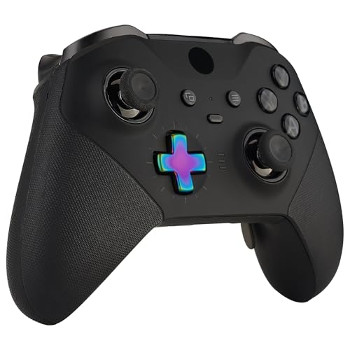 Image of eXtremeRate 2 pcs Metalic Rainbow Aura Blue & Purple Magnetic Stainless Steel D-Pads, Replacement Parts Directional Pad Button Kits for Xbox One Elite & Xbox One Elite Series 2 Controller