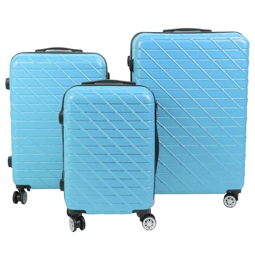 ZJchao 3PCS Luggage Set Spinner Wheel Hardshell Suitcase Lightweight TSA Lock 150kg Load Capacity 20in 24in 28in Travel Luggage Set (Blue)3