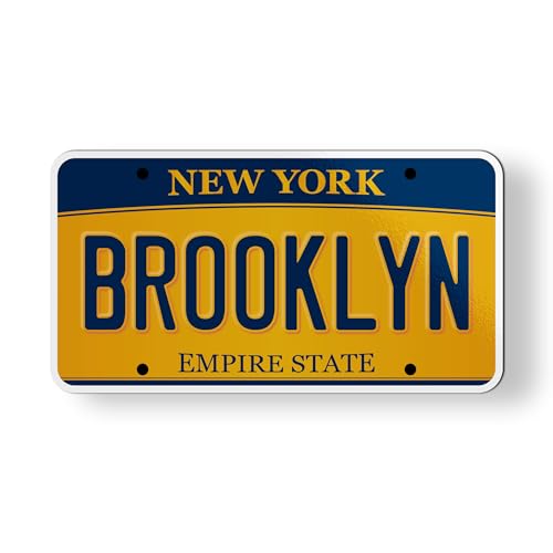 Imán decorativo estilo placa Brooklyn New York 3.5" miniatura 1