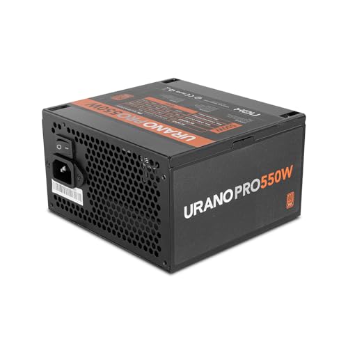 NOX Xtreme URANO Pro 550 W 80 Plus Bronze – Fuente de Alimentación ATX con Ventilador Silencioso 120 mm PWM, Protección Integral (OVP, UVP, OPP, SCP, OTP), PFC Activo, Cables Planos Extra Largos