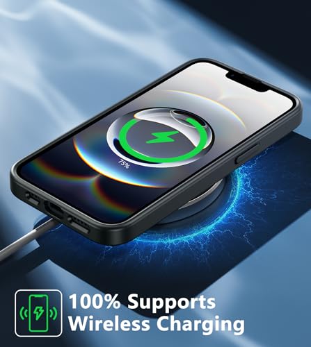 Image of FNTCASE for iPhone 17e & iPhone 16e Case Clear: Phone Cases Compatible with Magsafe Slim Anti Yellowing Military Grade Drop Protection Rugged Shockproof Protective Transparent Phone Cover (D-Black)