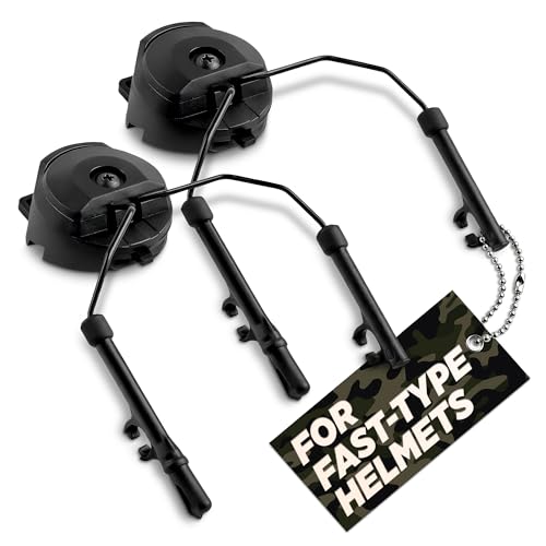 2 Pcs ARC Rail Headset Adapter for Tactical Helmet Mount (Black)