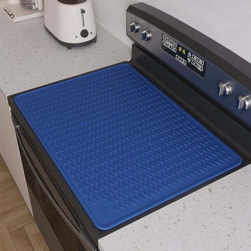 Stove Top Covers for Electric Stove, Food Grade Silicone Glass Stove Top Cover Protector, Thick Induction Cooktop Protector, Heat Resistant Range Ceramic Stove Top Covers Mat, Dish Drying Mat XL