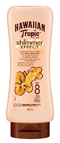 HAWAIIAN TROPIC SHIMMER EFFECT SUN LOTION WITH MICA MINERALS SPF8 LOW 180ML