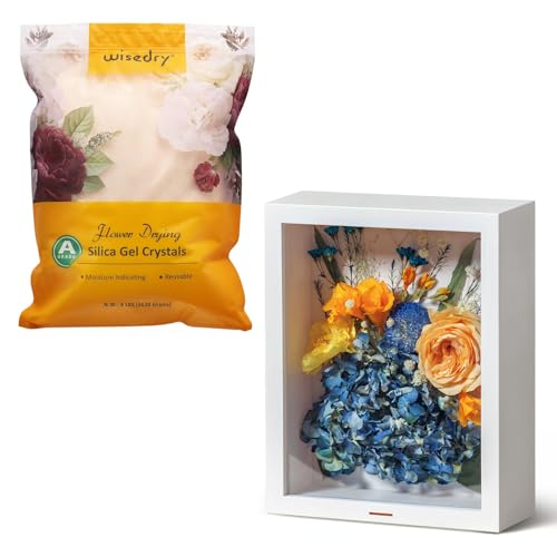 Gel de silice fleur wisedry 3.6kg avec cadre photo 3D pour préserver vos bouquets de mariage