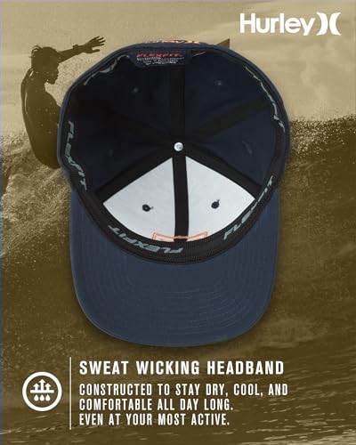 Image of Hurley Mens Reflect Icon Curved Brim Fitted Baseball Cap