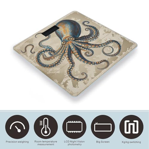 Báscula Digital Retro Octopus para Baño Precisa miniatura 3