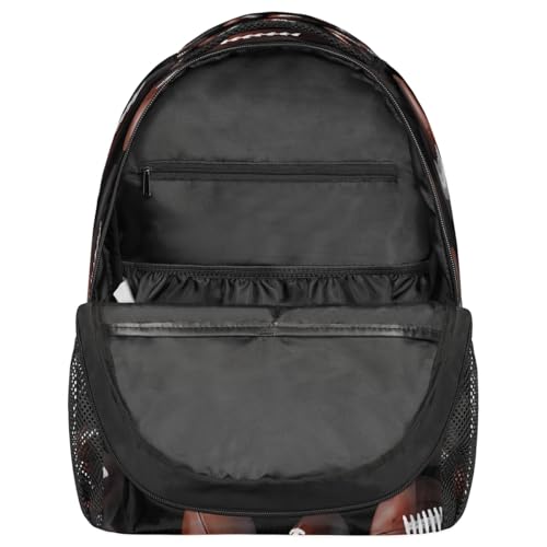 American Football Sport Pattern Kids Backpack, Lightweight School Bookbag Large Capacity Laptop Backpack Water Resistant Daypack Shoulder Bag for Teenager Boys Girls3