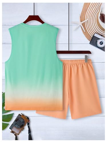 Men's 2 Piece Outfits Tropical Vacation Sleeveless Tank Top and Track Shorts Set Beach Clothes2