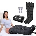 Pressotherapy and Lymphatic Drainage, 6-Cavity Pressotherapy Boots, Electric Air Compression Massager Machine, Lymphoedema Treatment for Legs, Lymphedema Pump (Black, 2legs)