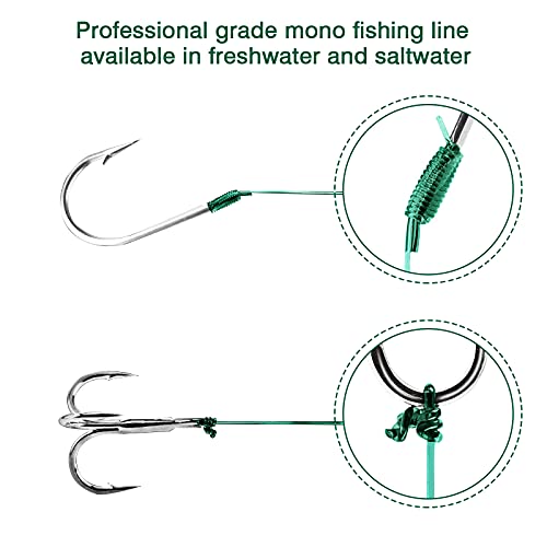 Image of Proberos Super Strong Fishing Line, 100m Diameter 0.52mm 48.7LB Nylon Fishing Accessories, Fishing Soft and Durable (Green, Maximum Pulling Force 22 KG) (Green)