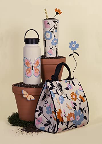 Image of kate spade new york Portable Soft Cooler Lunch Bag, Thermal Tote with Insulated Interior Lining and Storage Pocket, Lunch Tote for Women, Floral Garden