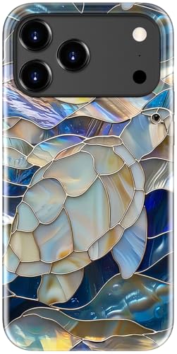 Image of Goodon for iPhone 17 Pro Case Cute - Wireless Charging Compatible - Dual-Layer Hard Shell + Silicone Cover - Protective Phone Case with Trendy Designs for Women - Abstract Sea Turtle