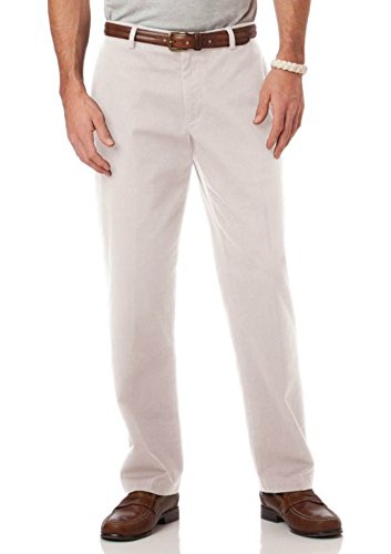 Chaps Men's Classic-Fit Twill Flat-Front Pants (38W/30L, Stone)