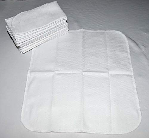 1 Ply 14x14 Inches White Cotton Birdseye Paperless Towel White Edging- Proudly Made in the USA!