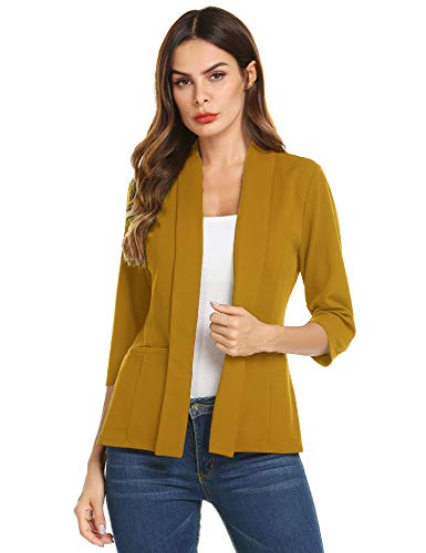 UNibelle Damen Arbeit Blazer Einfarbig Business Gold S