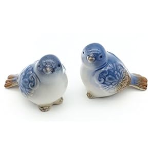 Set of 2 Ceramic Bird Figurines Flower Embellished Garden Statue Home Decor Mini Bird Ornaments Set of 2 Ceramic Bird Figurines Flower Embellished Garden Statue Home Decor Mini Bird Ornaments