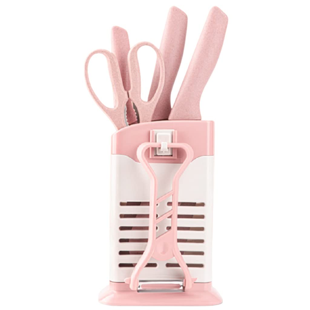 Gran capacidad Bloque de cuchillas de seguridad, equipado con 5 herramientas de almacenamiento de utensilios de cocina con orificio de drenaje + Drenaje extraíble CUCHILLO DE CUCHILLO HOGAR Ahorro de