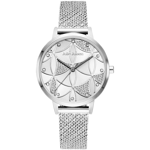 Preisvergleich Produktbild Julie Julsen Damen Damenuhr 22cm Zirkonia Silbergrau Quarzwerk Mineralglas 148000017-1