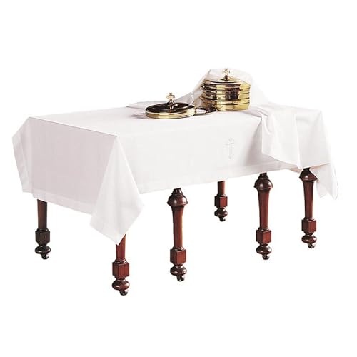 Murphy Robes Communion Linens-White Element Cover and Embroidered Table Cloth, 2-Piece Set, Latin Cross
