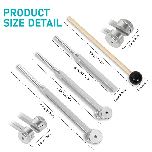 Hosdfoier YC-1 Tuning Fork Sets (128Hz, 256Hz, 512Hz) Of 3 Pack With Reflex Hammer For Chakra/Healing/Medical/Sound Therapy/Dna Repair thumb #5