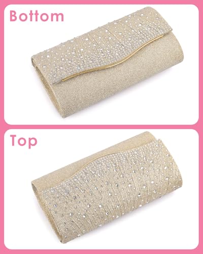 Image of TINDTOP Clutch Purses for Women, Formal Evening Bags Suede Shoulder Envelope Party Handbags Wedding Cocktail Prom Clutches