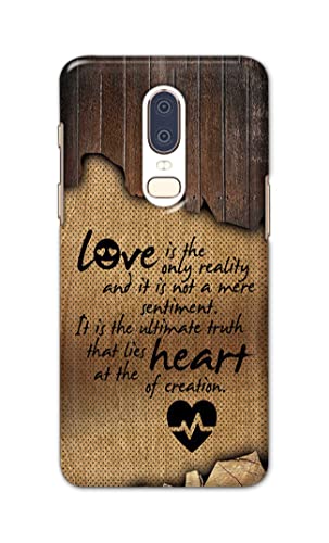 Image of PRINTFIDAA Love is The Only Reality and It is Not Mere Sentiment Printed Designer Hard Case for OnePlus 6 Back Cover -(e) RPM1010