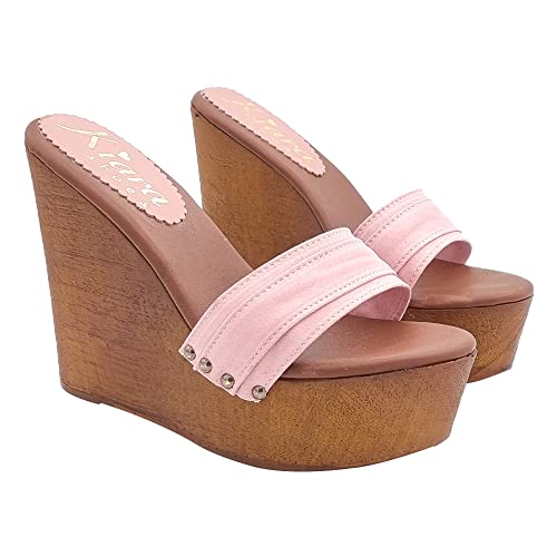 Kiara Shoes - Pink Wedge Woman Shoes with Comfortable Heel 13 - Made in Italy - KZ3101 ROSA4