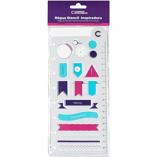 Caderno Inteligente Regua Stencil Inspiradora 19Cm 108979