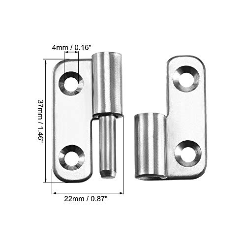 Uxcell Lift Off Hinge, Right Handedness Mini Stainless Steel Hinge Detachable Slip Joint Small Flag Hinges 37Mm Long 33Mm Open Width 2Pcs #TOP2